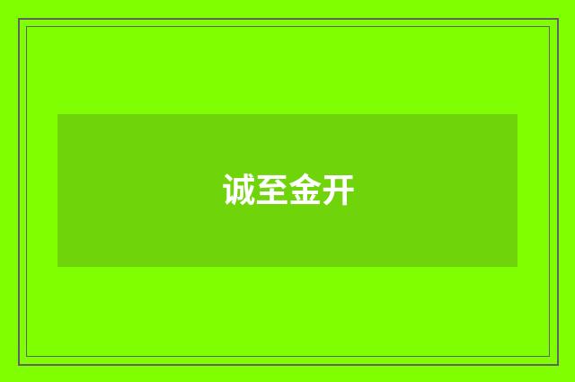 诚至金开