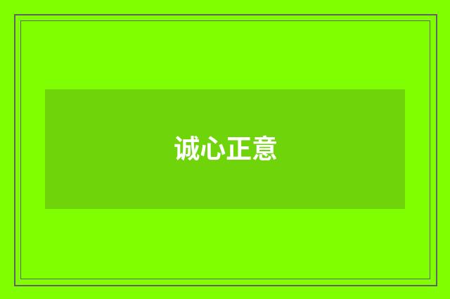 诚心正意