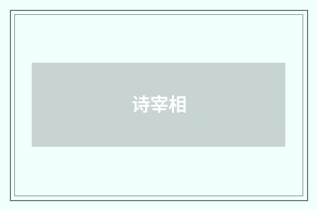 诗宰相