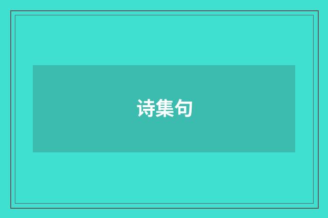 诗集句