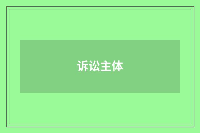 诉讼主体