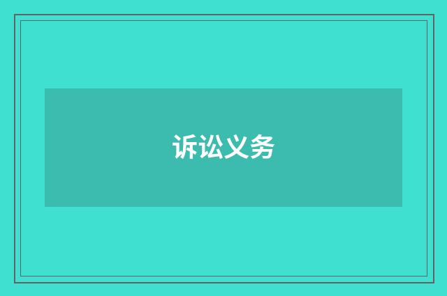诉讼义务