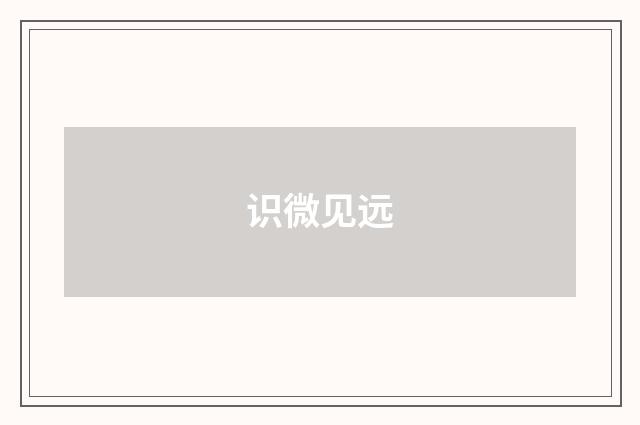 识微见远