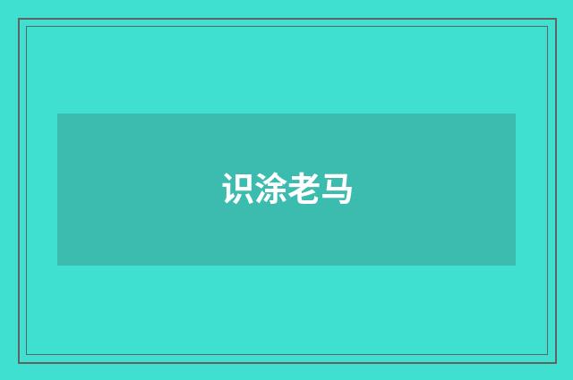识涂老马