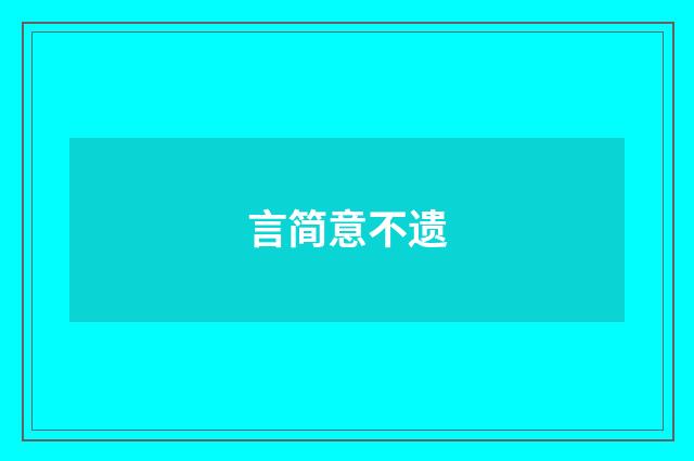 言简意不遗