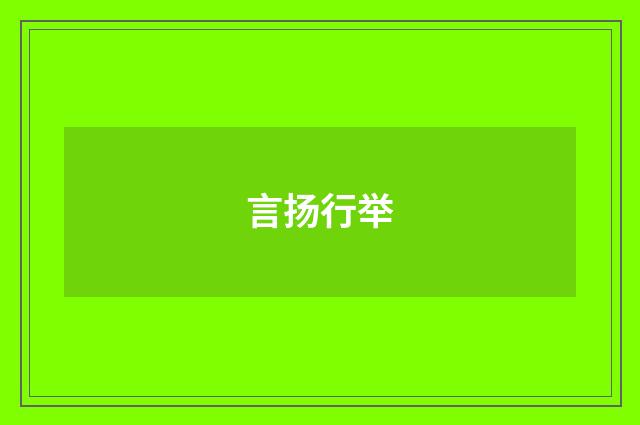言扬行举