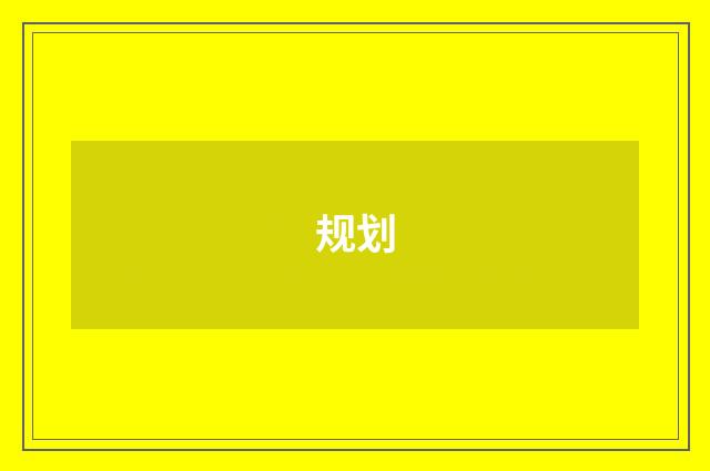 规划