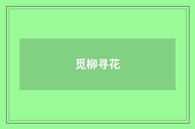 觅柳寻花