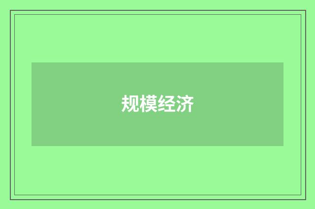 规模经济