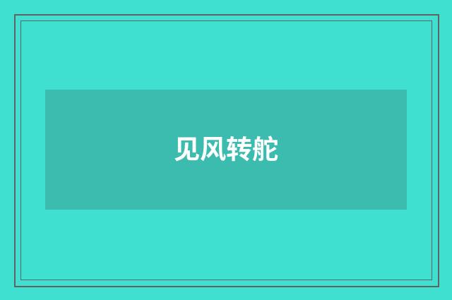 见风转舵