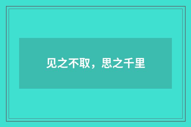 见之不取，思之千里