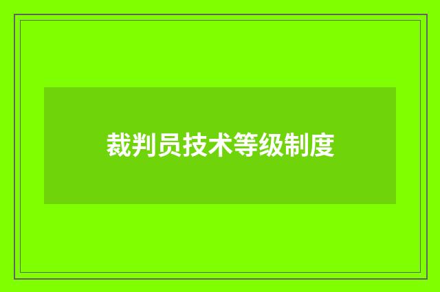 裁判员技术等级制度