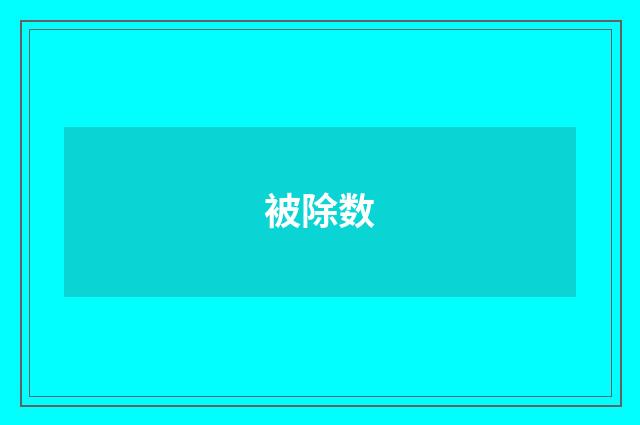 被除数