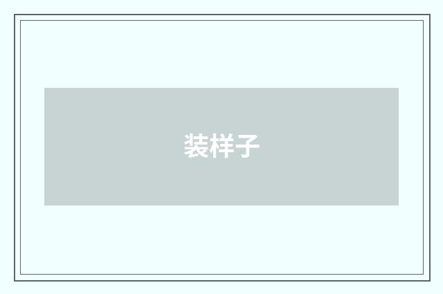 装样子