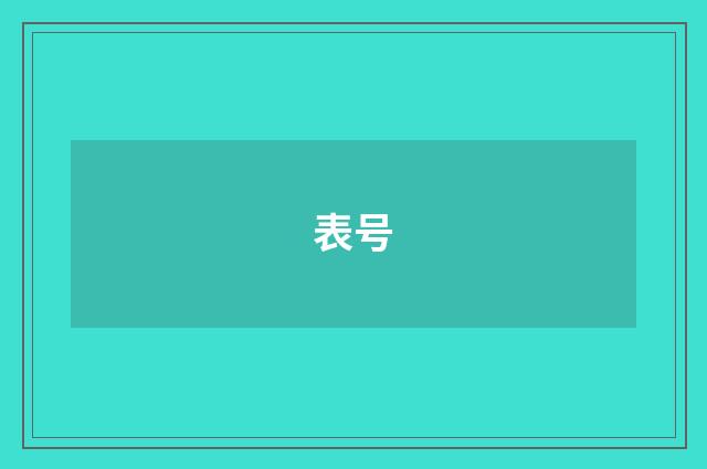 表号