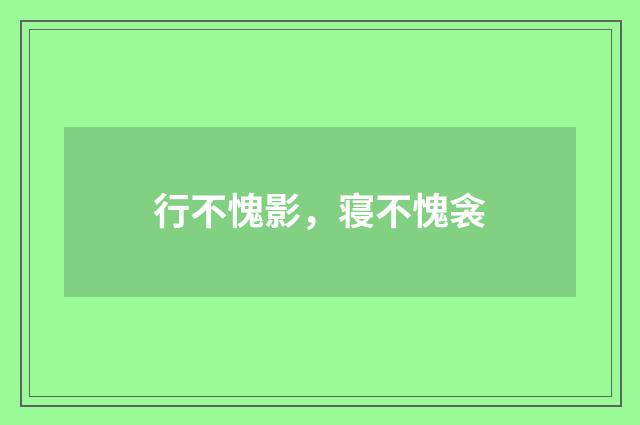 行不愧影，寝不愧衾