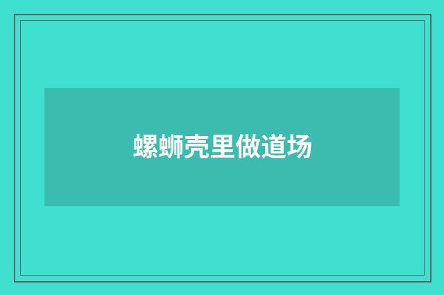 螺蛳壳里做道场