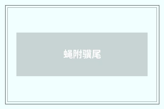 蝇附骥尾