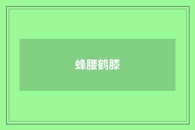 蜂腰鹤膝