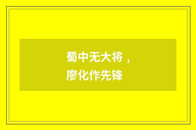 蜀中无大将﹐廖化作先锋