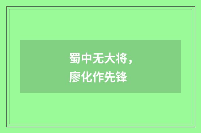 蜀中无大将，廖化作先锋