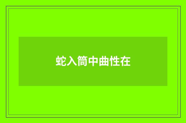 蛇入筒中曲性在