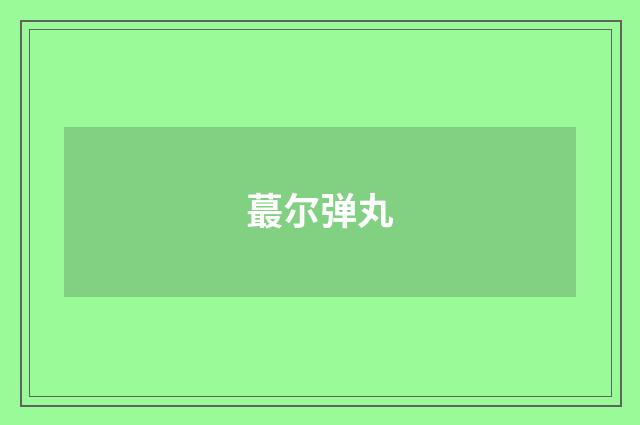 蕞尔弹丸
