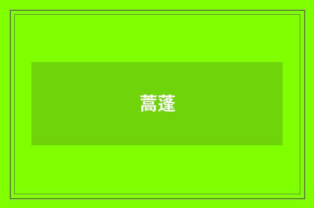 蒿蓬
