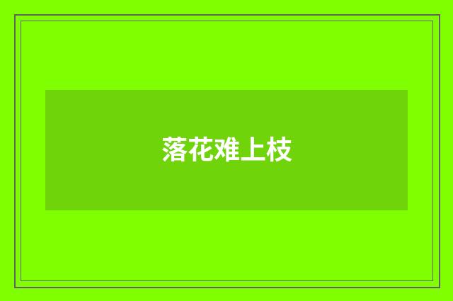 落花难上枝