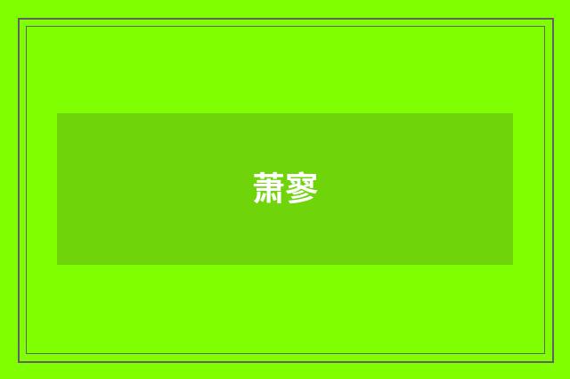 萧寥