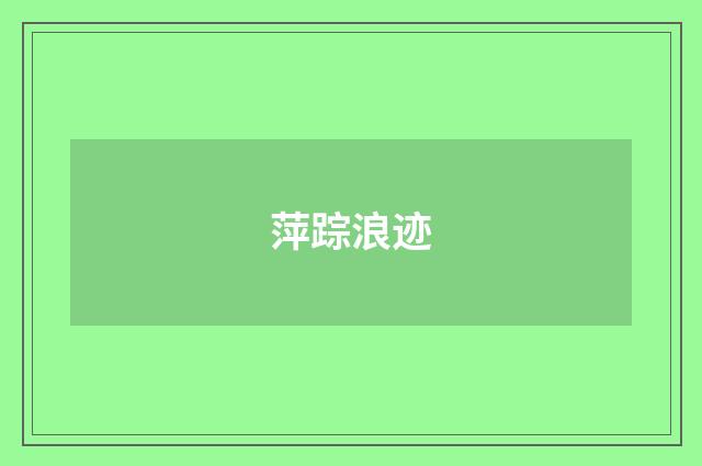 萍踪浪迹