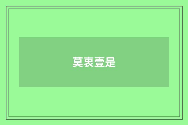 莫衷壹是
