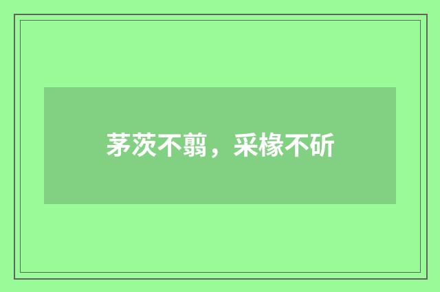 茅茨不翦，采椽不斫