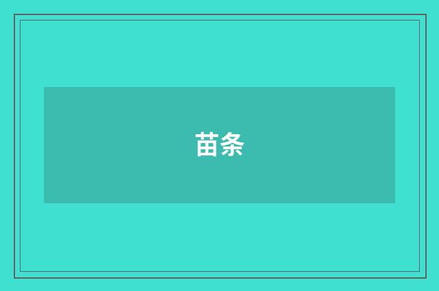 苗条