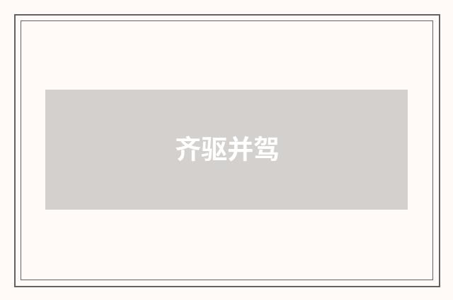 齐驱并驾