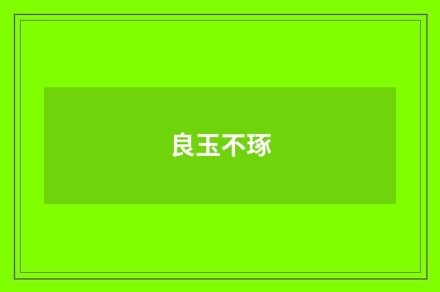 良玉不琢