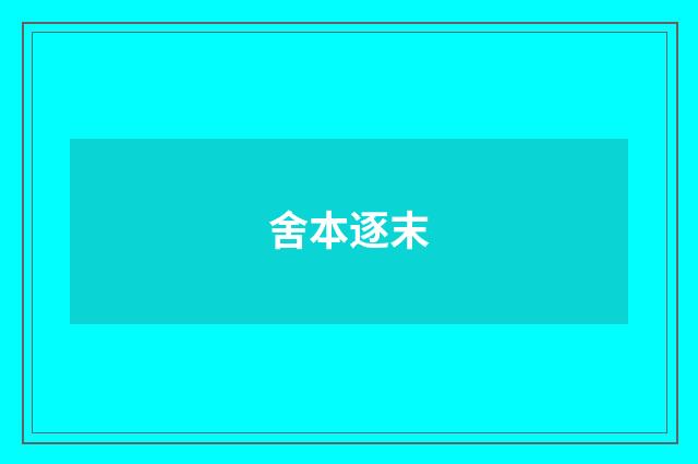舍本逐末