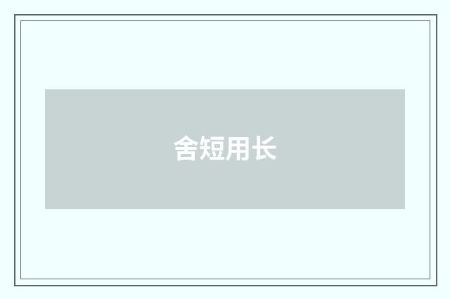 舍短用长