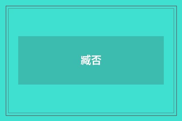 臧否