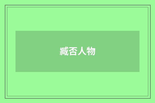臧否人物