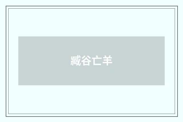 臧谷亡羊