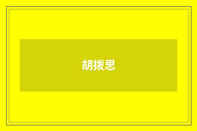 胡拨思