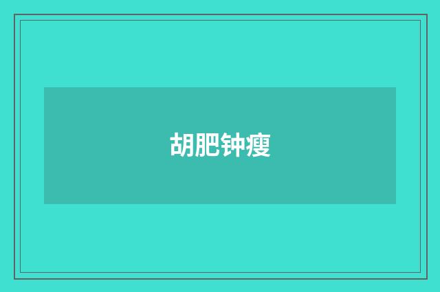 胡肥钟瘦