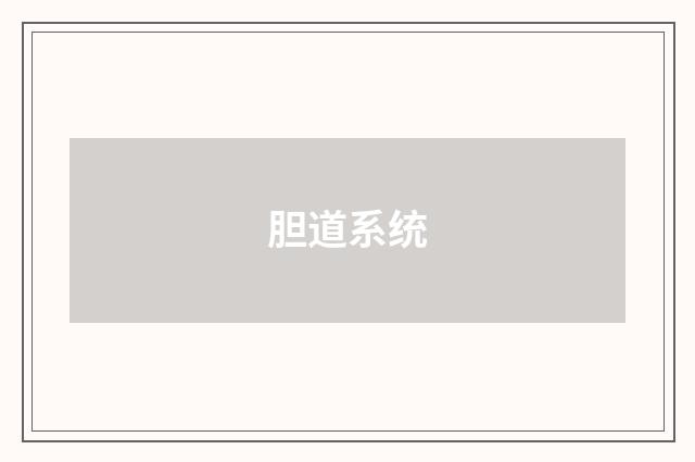 胆道系统