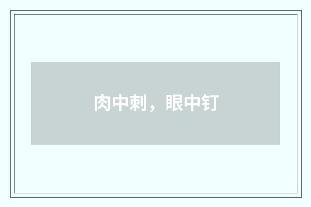 肉中刺，眼中钉