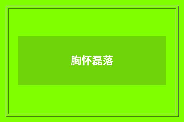 胸怀磊落