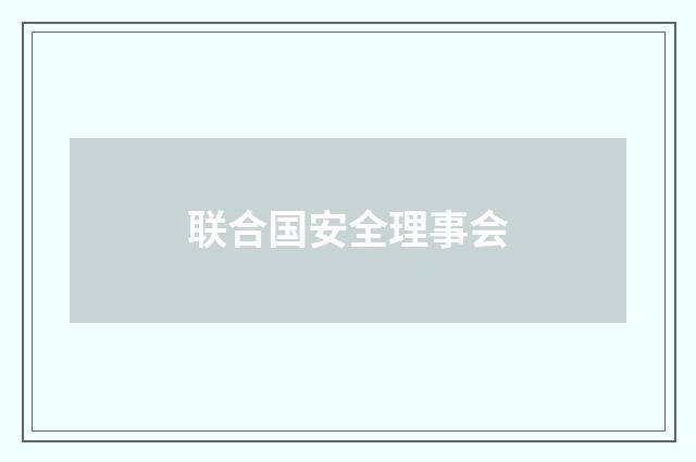 联合国安全理事会