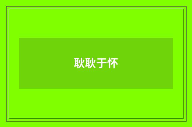 耿耿于怀