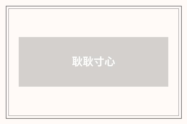耿耿寸心