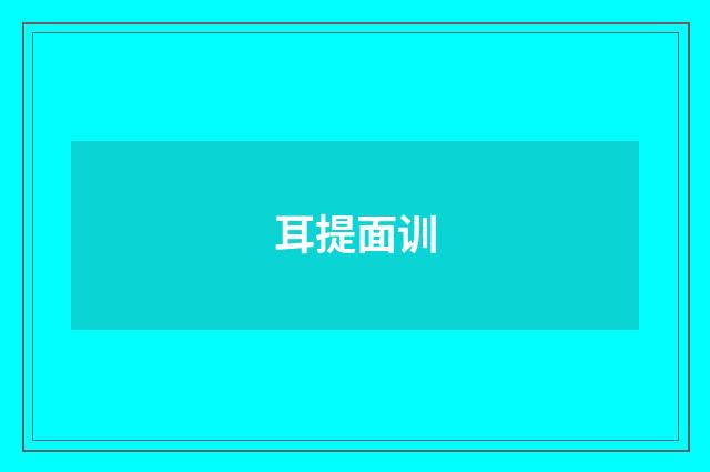 耳提面训